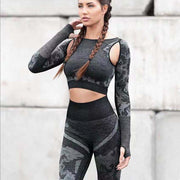 Camouflage yoga clothes top