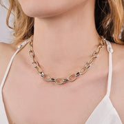 Twisted Oval Chain Necklace Gold