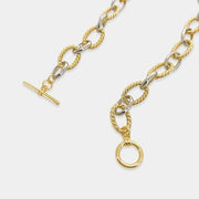 Twisted Oval Chain Necklace Gold