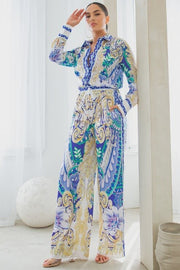 SHIRTS WITH WIDE PANTS SET-PURPLE
