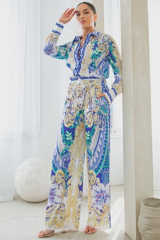 SHIRTS WITH WIDE PANTS SET-PURPLE