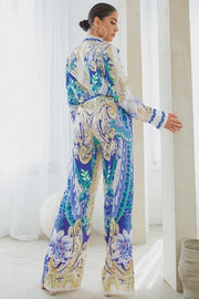SHIRTS WITH WIDE PANTS SET-PURPLE
