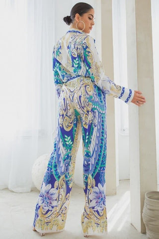 SHIRTS WITH WIDE PANTS SET-PURPLE