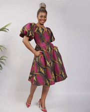 Arie Bandage Colorblock Midi Dress