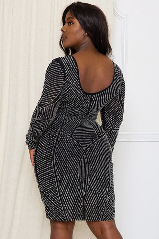 Diamond Embellished Bodycon Dress