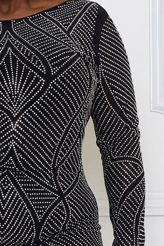 Diamond Embellished Bodycon Dress