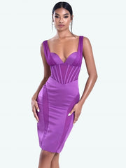 Dahlia Mesh Corset Satin Dress