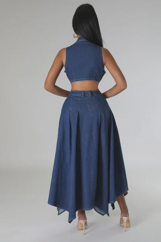 Lona Cutout Denim Dress