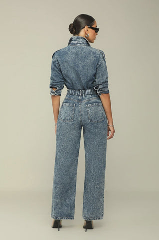 Washed Denim Shirts Jacket and Pants Set