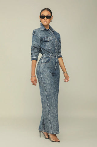 Washed Denim Shirts Jacket and Pants Set