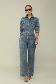 Washed Denim Shirts Jacket and Pants Set