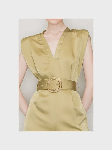Satin Sleeveless V-Neck Jumpsuit