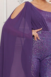 Sequin One Shoulder Jumpsuit
