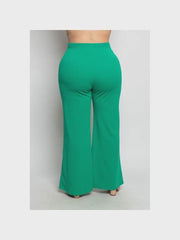 Plus Size Double Button Detail High Waist Flare Pants