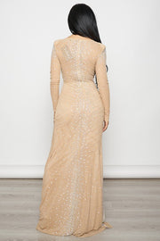 Rhinestone Fishnet Maxi Dress