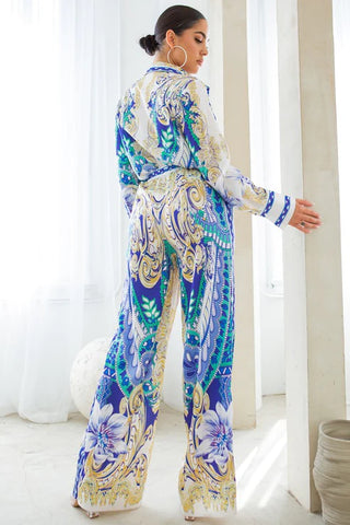 SHIRTS WITH WIDE PANTS SET-PURPLE