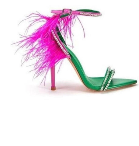 Ella Faux Feather Sandal