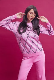 Lia Checkered Knit Set