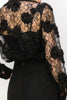 Long sleeve 3D floral lace button front shirt blouse